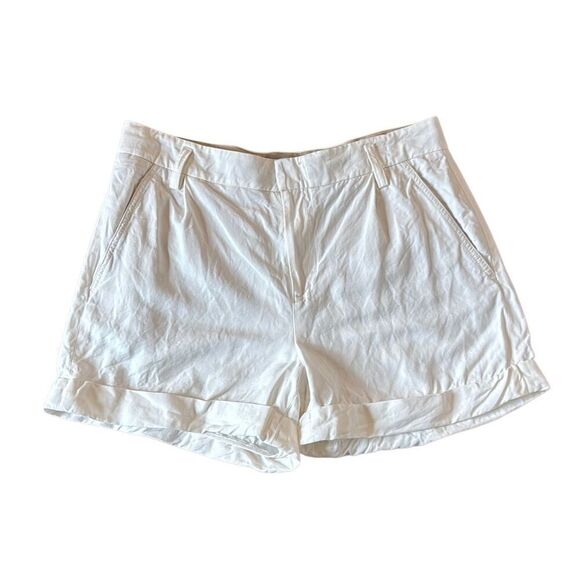 Vince white linen blend 4” inseam cuffed shorts size 12 - Picture 1 of 8